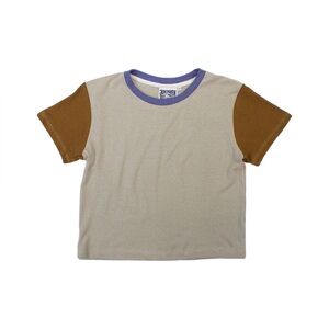 Jungmaven Color block Lorel Tee - Canvas/Copper/Lavender XS